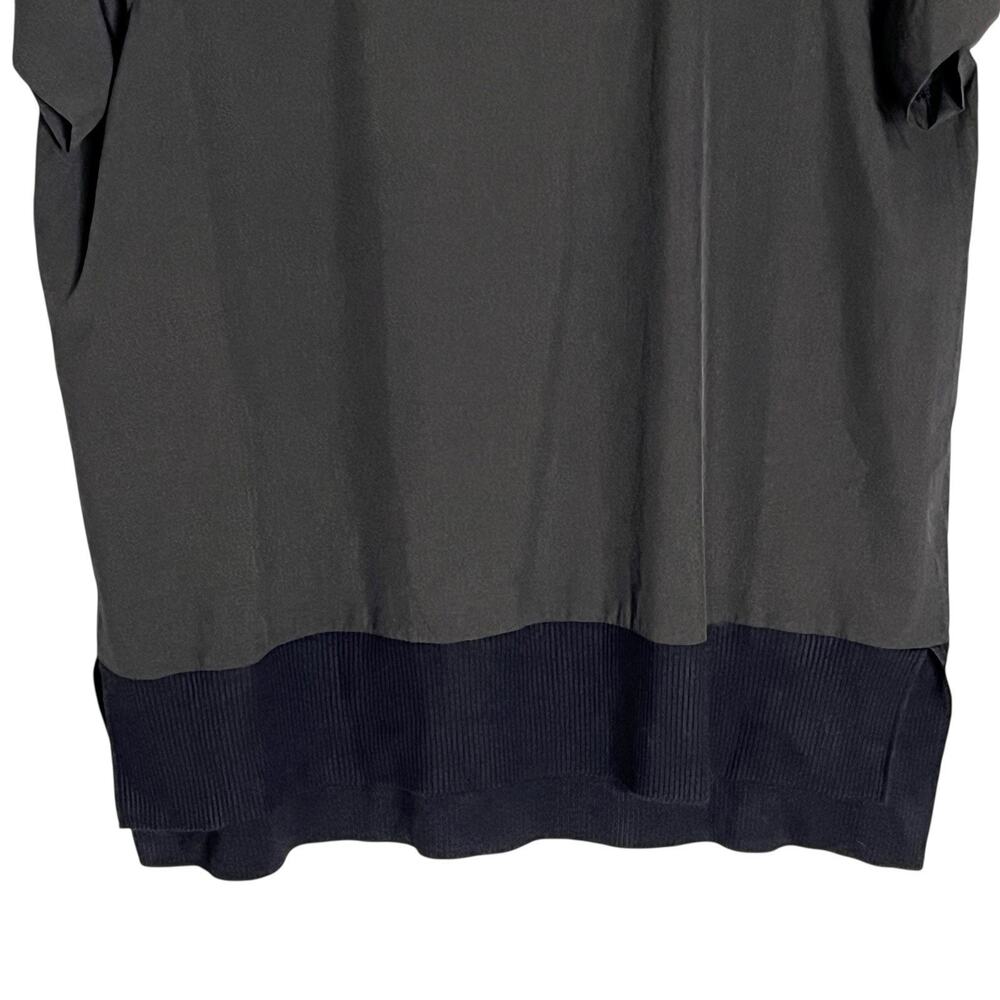 Athleta Zephyr Shell Top Women's Size M Raglan Sleeve Hi Low Ribbed Hem Black - Picture 6 of 9